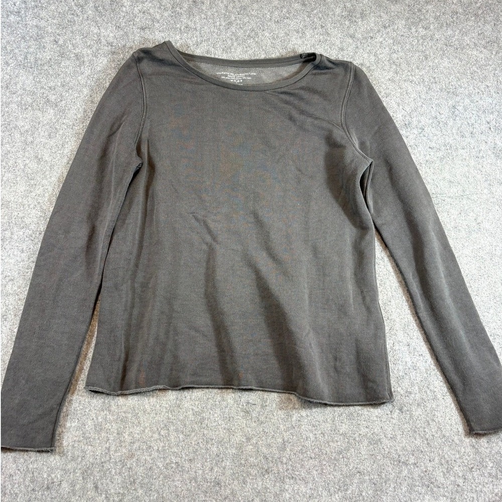 Majestic Filatures Gray Long Sleeve Deluxe Tee Shirt Cotton Cupro Blend Size 1